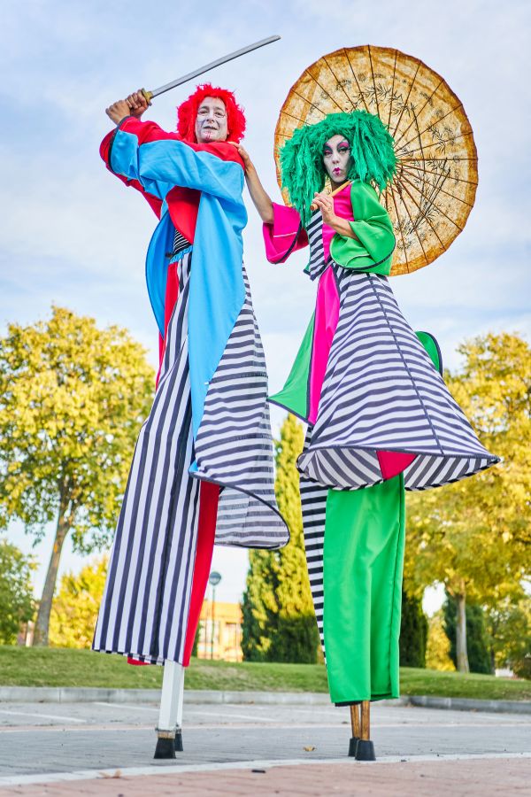 stilt walkers for corporate fun day event